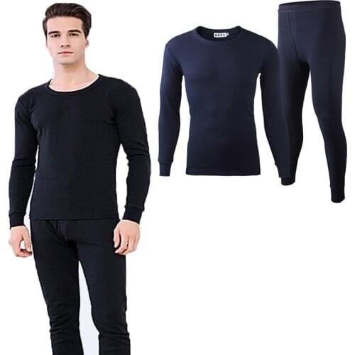 Men Autumn Winter Thermal Underwear Sets Men Warm Long Johns O Neck Thermal Underwear For Men Thick Velvet Shirt Leggings Suit