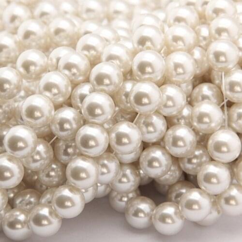 8 10 12mm Round Imitation Pearl Beads White Pearls for Crafts DIY Wedding Bracelet Bouquet Decoration Jewelry Finding Accessory