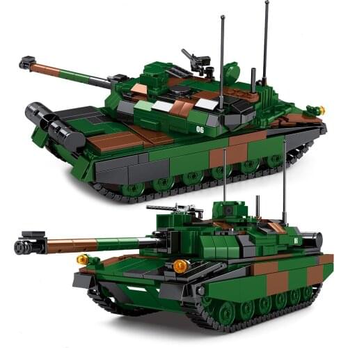 Military Tank Series Leclerc Type 10 Main Battle Tank Soldier Police Building Blocks WW2 Bricks Army Kids Children Toys Gifts
