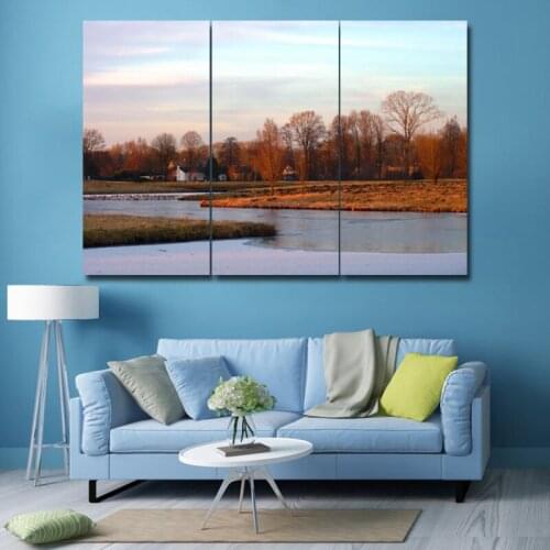 Autumn rural landscape 3 pcs HD Canvas Painting Modern Home Decoration Living Room Canvas Print Painting Wall Decor Picture