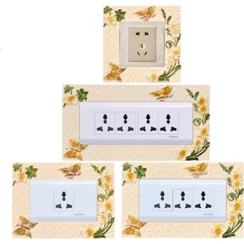 Switch Wall Stickers Socket Decorative Sets Living Room Bedroom Simple Modern Creative Light Dual Switch Panel Wallpaper