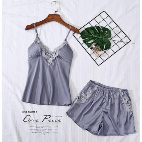 Summer pajamas chiffon silk sweet sexy girl suspender shorts short-sleeved two-piece home service