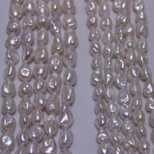 Hot Cheap 9-11mm Big Size Baroque Shape Loose Pearl Necklace Real Pearl Strand String 38cm Long DIY Jewelry Necklace/Bracelet