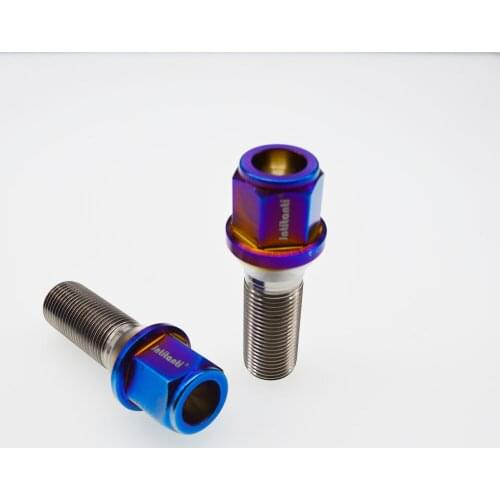Burnt blue high performanc Gr5 titanium wheel hub bolt for BMW