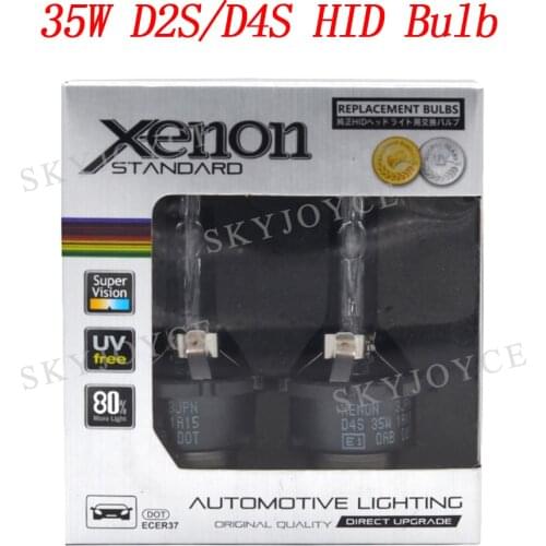 Super Bright 35W Car Headlight D2S D4S HID Headlamp Bulb 4300K 6000K 8000K Metal Holder HID Projector Lens 35W D4S D2S HID Bulb