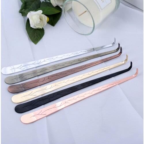 1pc 20cm Candle Snuffer Trimmer Hook Stainless Steel Carved Candle Wick Cutter Put Out Extinguisher Carved Lace Branch Pattern