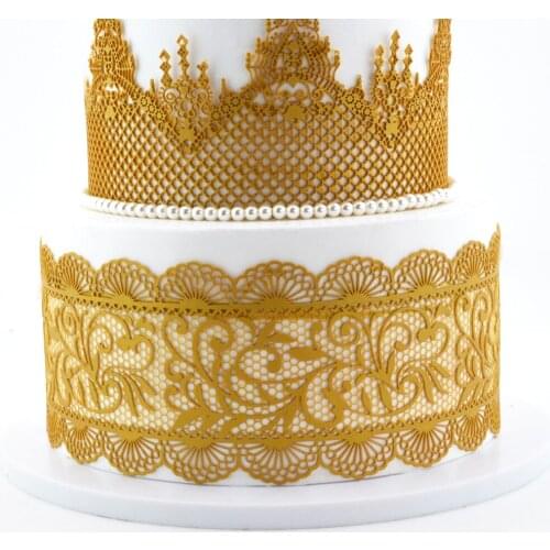 1PCS Strip Pink Lace Silicone Mould Fondant Cake Border Decorating Silicone Mats Sugar Craft Mat Baking Tool