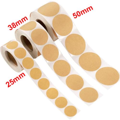 100/500PCS Round Blank Kraft Seal Sticker DIY Paper Labels Handmade Self-Adhesive Gift Stickers 25/38/50mm
