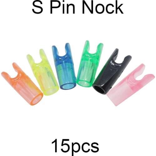 15pcs Shooting Archery S Pin Nocks Plastic Arrow Pin Nock