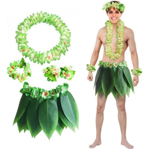 5pcs/set Adult Turtle Leaves Hawaiian Dance Costumes womenHula Skirt Hawaiian Party Grass Clothing Dress Decorations
