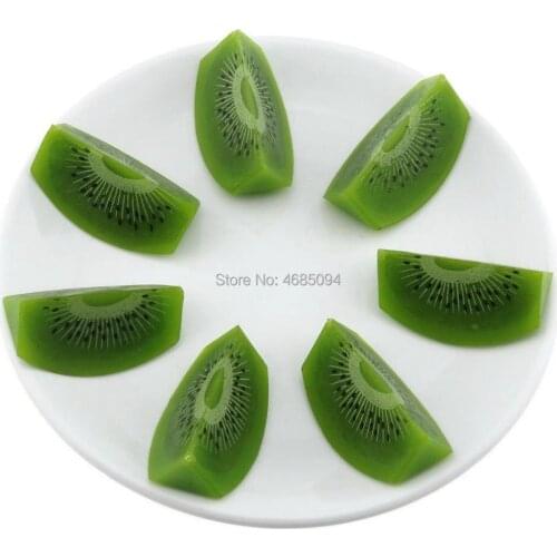 Gresorth 8 PCS Artificial Kiwi Slices Fake Peach Fruits Home Table Cabinet Decoration