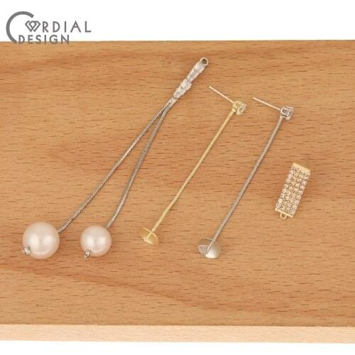 Cordial Design 50Pcs Jewelry Accessories/Hand Made/Earring Parts/Claw Chain/DIY Making/CZ Charms/Jewelry Findings & Components