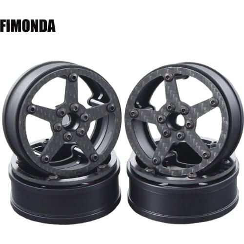 4Pcs Carbon Fiber Wheels Rim 64x30mm for RC Competition Crawler MOA RC4WD Bully 2 Axial XR10 Redcat RS10 Motor On Axle 2.2 Tires