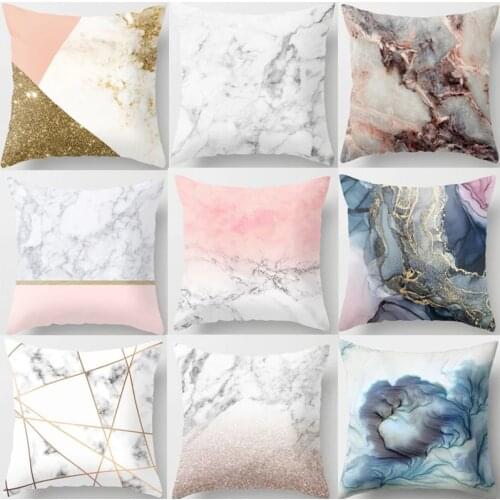 Brief Marble Geometric Sofa Decorative Pillowcase Polyester 45*45 Pillow Case Throw Pillow Home Decor Cushion Cover