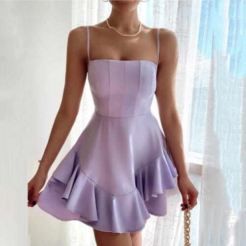Lavender Short Evening Dresses 2021 Spaghetti Straps Ruffles A-Line Prom Graduation Gowns Custom Plus Size vestidos de fiesta