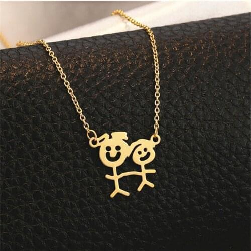 Europe And The United States Boys And Girls Cartoon Necklace SIMS Stainless Steel
