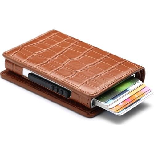 BISI GORO 2021 Unisex Metal Credit Card Holder With RFID Business Aluminum ID Cash Card Wallet Money Purse Smart Wallet 7 Colors