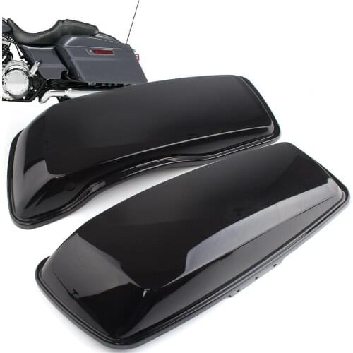 Motorcycle Gloss Black Saddlebag Lids Speaker Upper Cover For Harley Touring Road King Electra Glide Street Glide 2014-2020