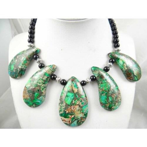 Natural stone Turquoises Quartz Crystal Opal tiger eye Dark green Sea SEDIMENT Stone Pendant for diy Jewelry making necklace