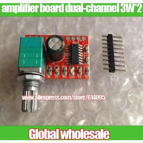 PAM8403 digital amplifier board / 5V small amplifier board dual-channel 3W + 3W / USB power switch LED / driving-30W speaker
