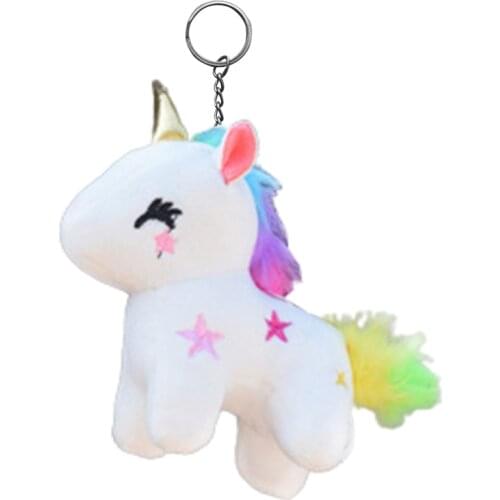 1PC Unicorn Plush Toy Soft Stuffed Keychain for Children Girls Cartoon Unicorn Doll Animal Horse Toy Keychain Pendant Toys