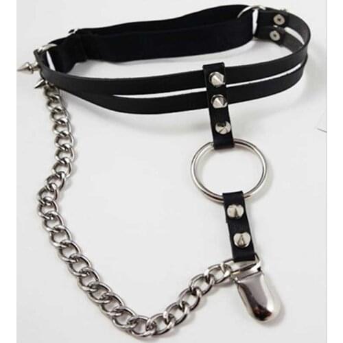 1 Pc Punk PU Leather Harness Tassel Leg Ring Waist Chain Belts Gothic Body Jewelry Suspender Belt