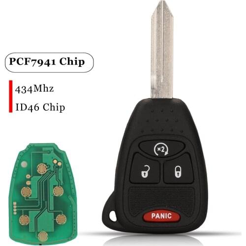 Jingyuqin 4 Buttons Remote Car key For Chrysler/JEEP/DODG 300 200 Sedan Aspen Sebring 433Mhz PCF7941 ID46 chip