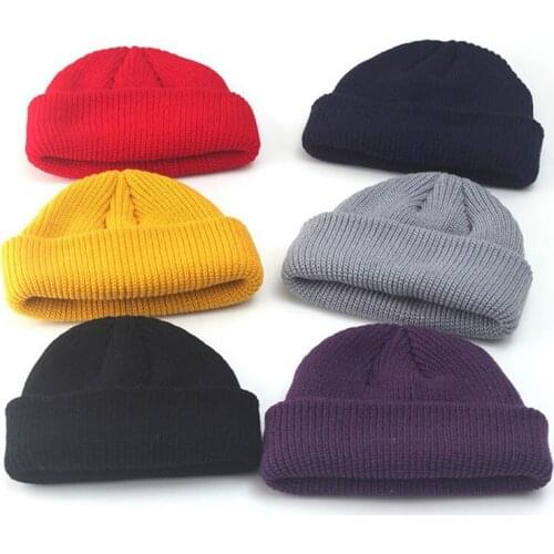 Q Unisex Style Simplicity 1Pcs Solid Color Knitted Wool Cap Stylish Beanie Woollen Yarn Landlord Hat Dome Shape
