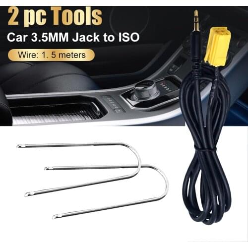 3.5mm Jack Connect Car Radio Car Mini for ISO 6 Pin Aux Cable Adapter for Alfa Romeo for Fiat Grande Punto 500 +2 pc Tools