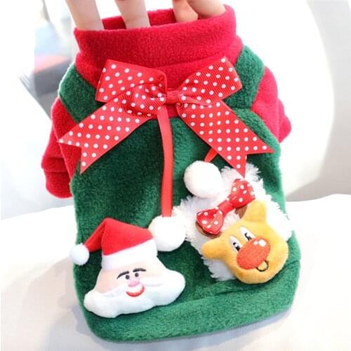 Christmas Dog Clothes Winter Pet Outfit Garment New Year Dog Clothing Hoodie Yorkshire Poodle Pomeranian Pug Welsh Corgi Clothes