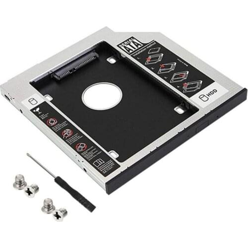 SATA 2nd HDD HD Enclosure Hard Drive Caddy Case Tray, Universal for 12.7mm Laptop Optical Bay Drive Slot (for SSD)