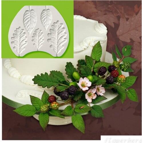Leaf Silicone Mold Fondant Mould Cake Decorating Tools Bush Leaves Cake Molds Cake Tools Wedding Sugarcraft Kitchen Accessories