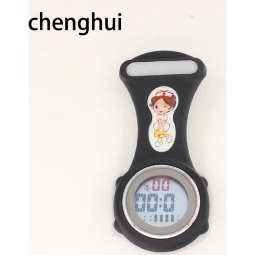 Silicon Pocket Digital Nurse Watch Pendant Doctors Nurses Clasp Portable Quartz Fob Watches Students Supe Alarm Clock
