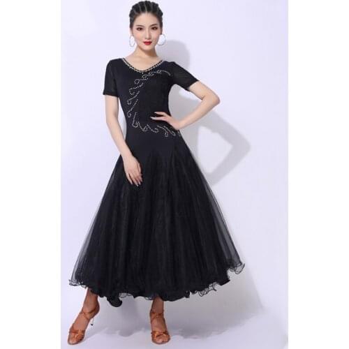 Ballroom Dance Wear Modern Dance Costumes Ballroom Competition Dresses Sparkly Rhinestone Performance Wear Waltz Costume VDB1960