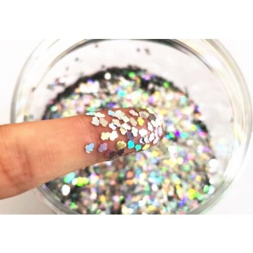 Eo-Friendly PET Ultra Thin Cloud Sequins 3mm Nail Glitter Paillette Laser Silver Sequin Flowers Nails Art Manicure Materials 8g