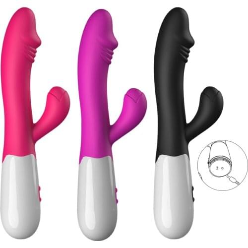 G Spot Vibrator for Women Dual Vibration Silicone Dildo Waterproof Female Vagina Clitoris Massager Sex Toys for Women Adult Toys