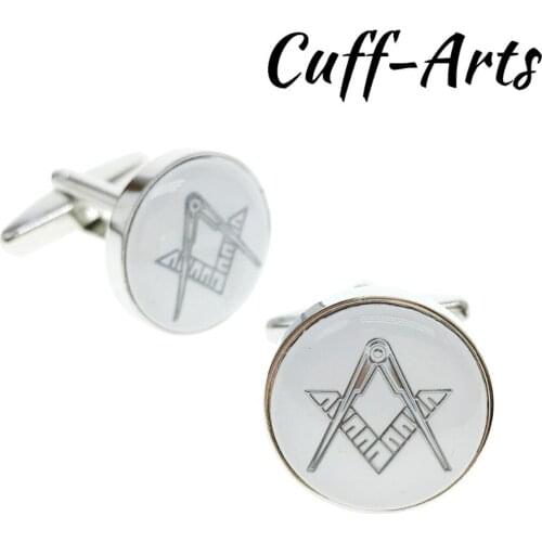 Cuffarts Masonic Cufflinks Gentleman Round Enamel 2018 Men Anime CuffLinks High Quality Jewelry Gifts Cufflink For Men C10163