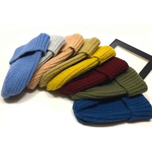 Womens Hat Solid Skullies Beanie Hat Unisex Autumn Knitted Winter Hat For Men Wool Knit Beani Hat Cuff Beanie Cap for Girls