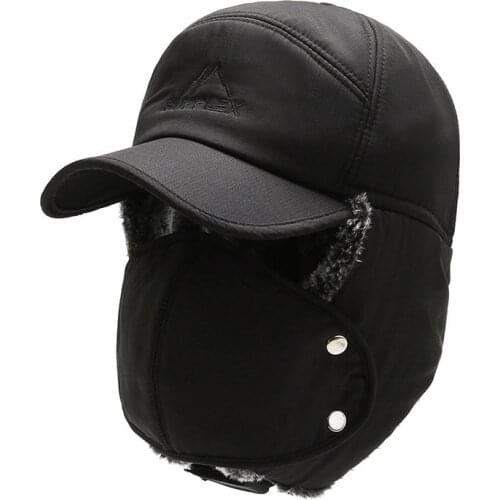 K242 Winter Hat 2021 New Lei Feng Hat Mens Stylish Caps Warm Ear Protection Windproof Ear Protection Pilot Hat Baseball Cap