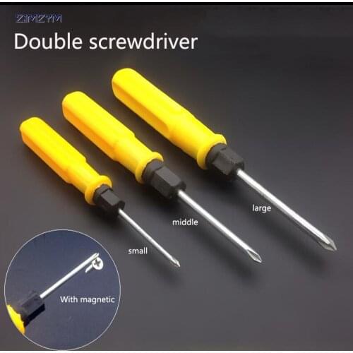 1PC Wholesale Double Head Screwdriver Slotted And Phillips For Repairing Disassemble Tool Magnetic Screwdriver