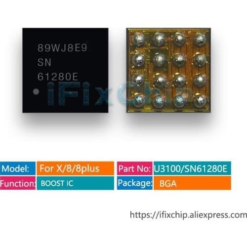 10pcs/lot 100% New U3100/SN61280E For iphone xs/xs max/xr/X/8/8plus Power supply Boost IC Chip