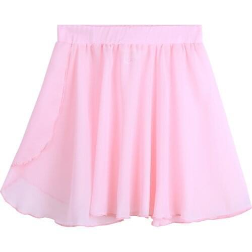 2021 Kids Girls Casual Skirts Dance Classic Chiffon Mini Pull-On Wrap Skirt Dancewear Performance Costume for Ballerina Dress-up