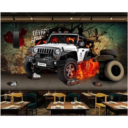 3d wall murals wallpaper for living room Jeep car broken wall tv background home decor photo wallpaper for walls 3 d