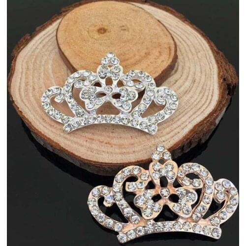 50pcs Crown Crystal Stones Strass Rhinestone Appliques Jewelry Buckle Button Hairpin Headwear Accessories Embellishment Decor