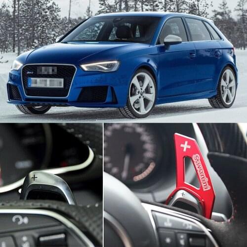 2pcs Aluminum Steering Wheel Shift Paddle Shifter Extension For Audi RS3 2015-2016 Car-styling