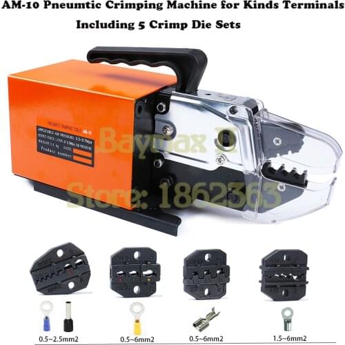 AM-10 Pneumatic Crimping Tool Crimp Machine for Kinds Terminals with 4 Die Sets Option