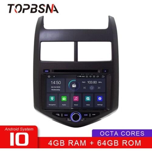 TOPBSNA Android 10 Car DVD Player GPS For CHEVROLET AVEO/Sonic 2011-2013 WIFI Multimedia GPS Stereo 1 Din Car Radio Headunit RDS