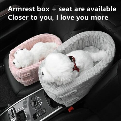 Car central control car kennel armrest box middle pet kennel dog safety seat small dog cat pad removable and washable