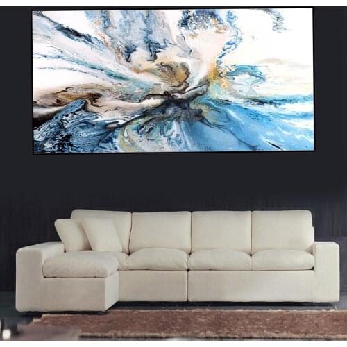 Print Painting Colorful Ocean Large Abstract Poster Canvas Art Landscape Wall Pictures For Living Room Modern No Frame Christmas