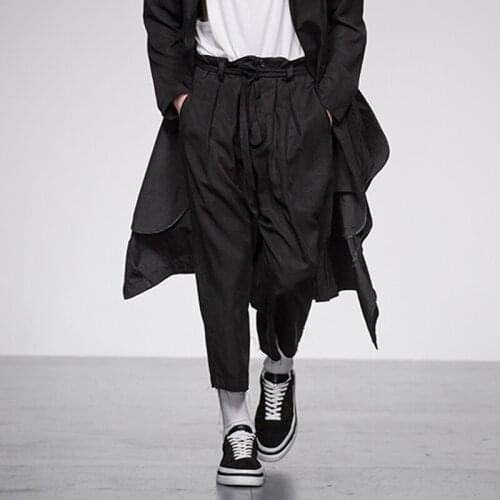 Mens casual pants spring and summer mens new personality drape small foot pants youth fashion nine pants